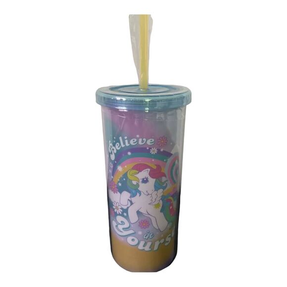 MY LITTLE PONY Straw Cup Tumbler 80s Retro Vibes New With Tag - Picture 1 of 6